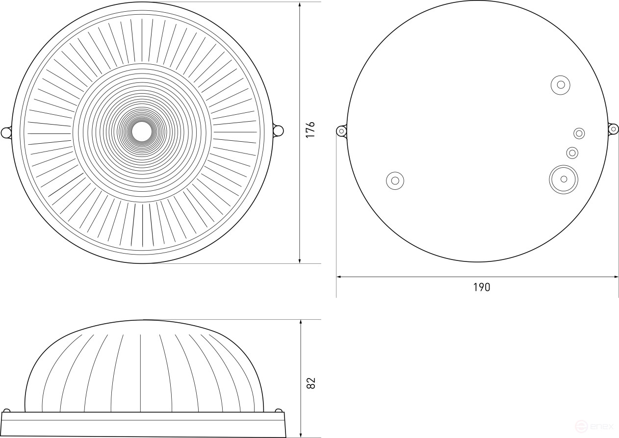 Светильник ЭРА НБП 03-60-001 Акватермо алюминий/стекло IP54 E27 max 60Вт D176 круг черный
