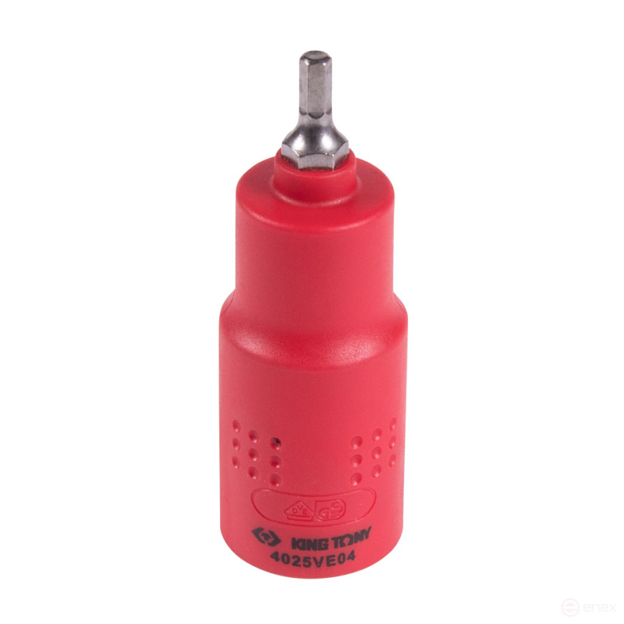 Насадка (бита) торцевая диэлектрическая 1/2", HEX, 4 мм, L = 75 мм KING TONY 4025VE04