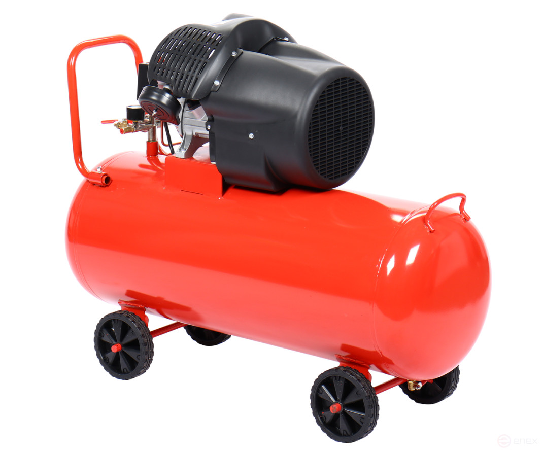Pneumatic compressor 220V 2.2kW 8atm. 250l/min. receiver-100L serving. with a straight line. priv. The V-image. GTE