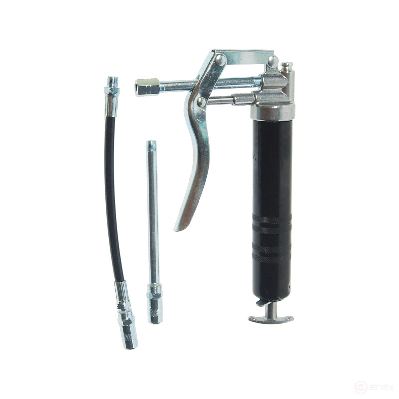 Шприц плунжерный ER-44220-4PC мини работа в 2 направлениях с 3 насадками (120 см³;раб.давление:197бар, макс:272бар;подача:0,35/1 нажатие) ЭВРИКА /1/30