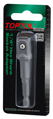 Adapter for 1/4" 50mm heads in a TOPTUL blister