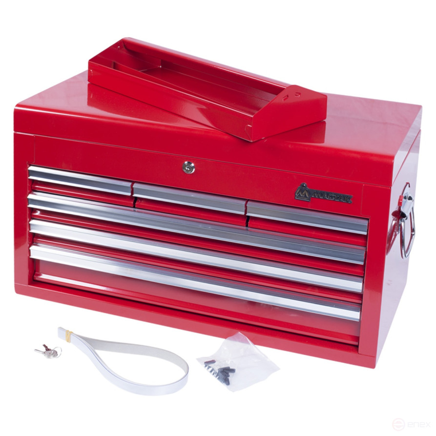 Tool box, 6 drawers and a compartment, red MASTER 511-06570R