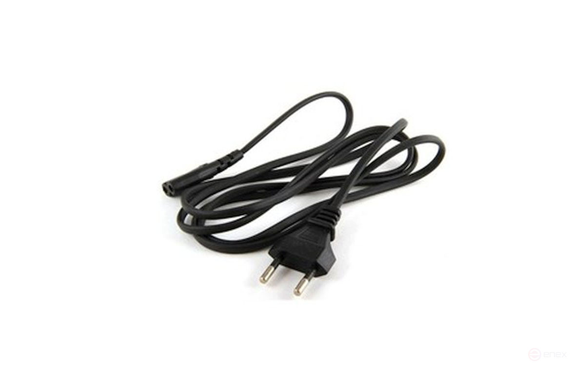 Кабель питания RIPO 1.5м, евро вилка CEE 7/16 прямая - штекер С7 (2*0.5 mm2) 2.5A, черный