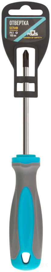 Screwdriver, CrV steel, rubberized handle PH2 x 100 mm