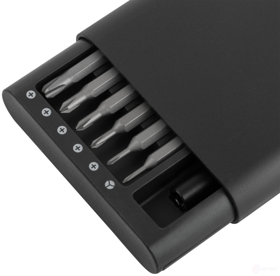 Screwdriver with bits for precision work, 24-bit S2 steel, aluminum case, Pro