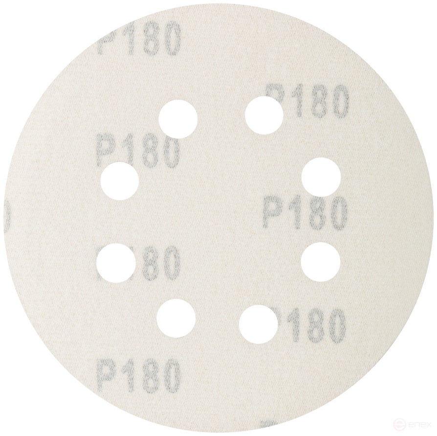 Круги абразивные шлифовальные перфорированные на ворсовой основе под "липучку" (Р180, 125 мм, 5шт.), CUTOP Profi
