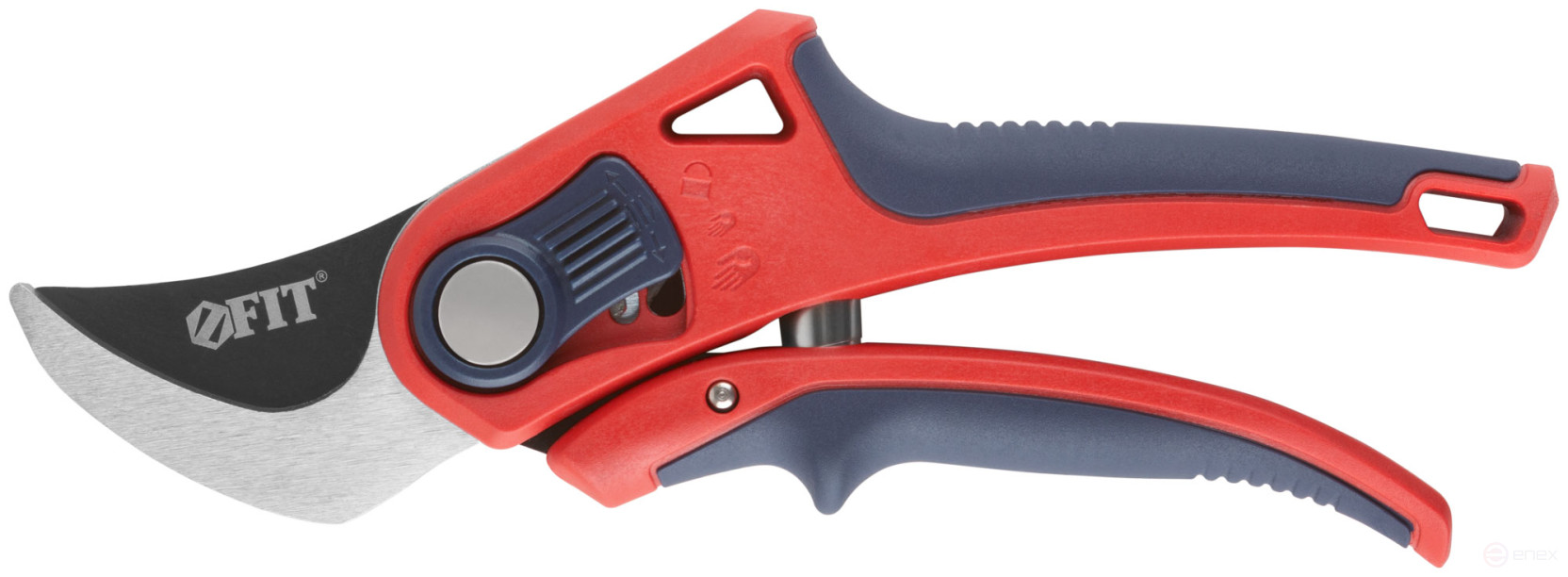 Profi pruner, overlapping cutting edges, opening adjustment, belt spring, rubberized. handles 210 mm