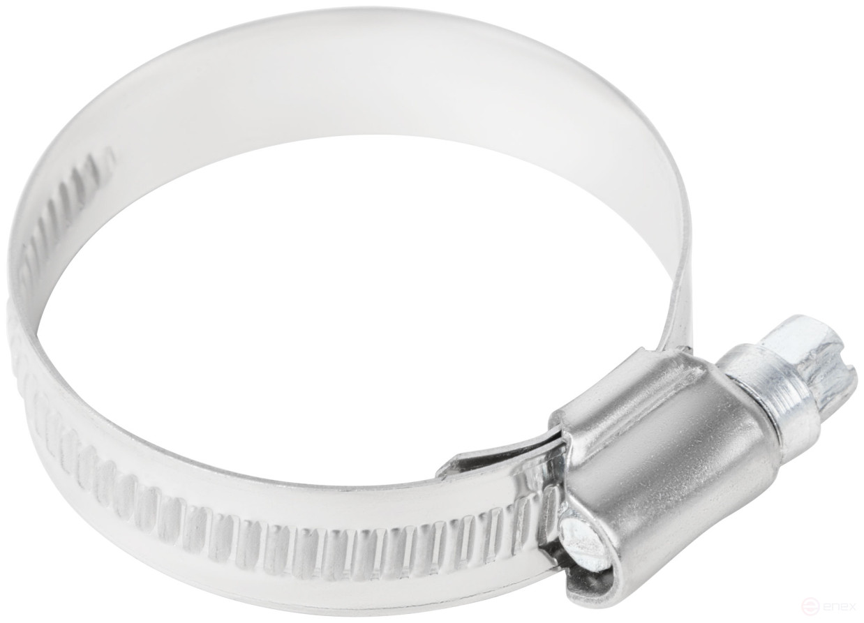 Crimping knurled clamp, width 12 mm, stainless steel.steel 30-45 mm