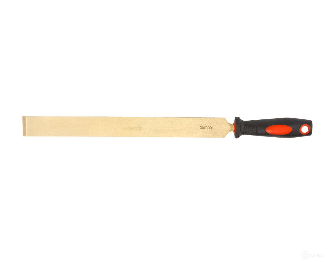Flat scraper 30x300 mm wooden handle intrinsically safe AlCu HORTZ