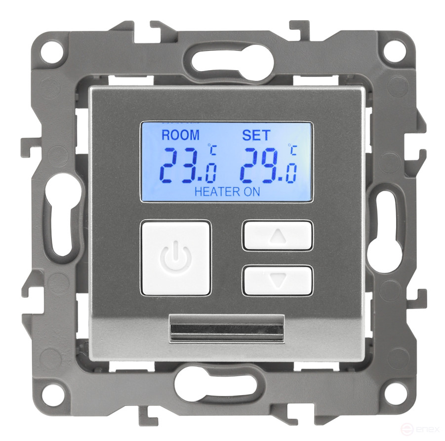 12-4111-03 ERA Thermostat universal 230V-Imah16A, IP20, Era 12, aluminum