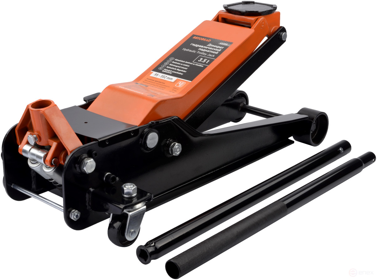 Домкрат гидр. шиномонтажный 3.5т (95-552мм.подкатной; кардан.привод; двойной насос) АвтоDело (43359)