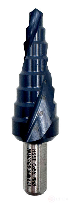 Сверло 3407 ступенч. M35 TiALN (6-20мм, 8 ст) хв. 10 мм 1/10