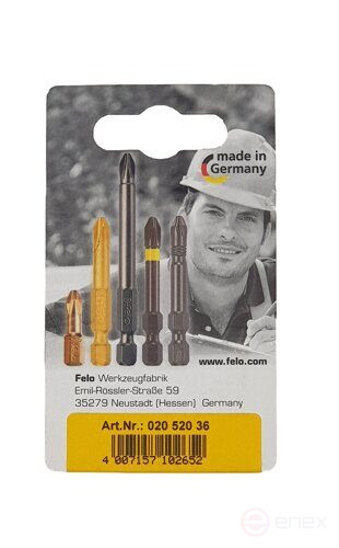 Felo Бита Плоская шлицевая 5,5X1X25, серия Industrial, 2шт в блистере 02052036