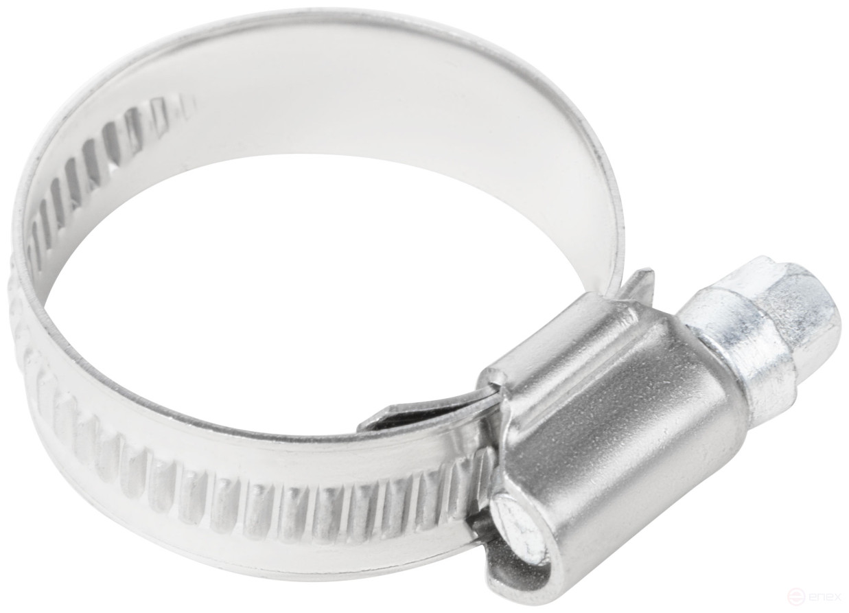 Crimping knurled clamp, width 12 mm, stainless steel.steel 20-32 mm