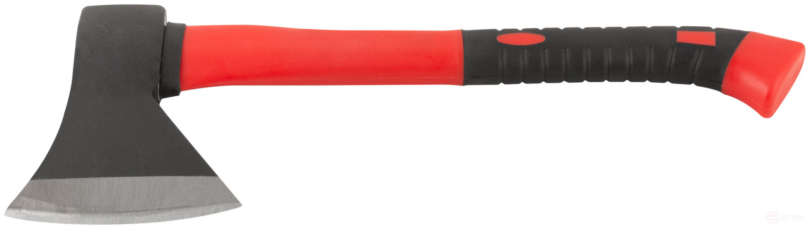 The axe is forged steel, reinforced fiberglass handle 800 gr.
