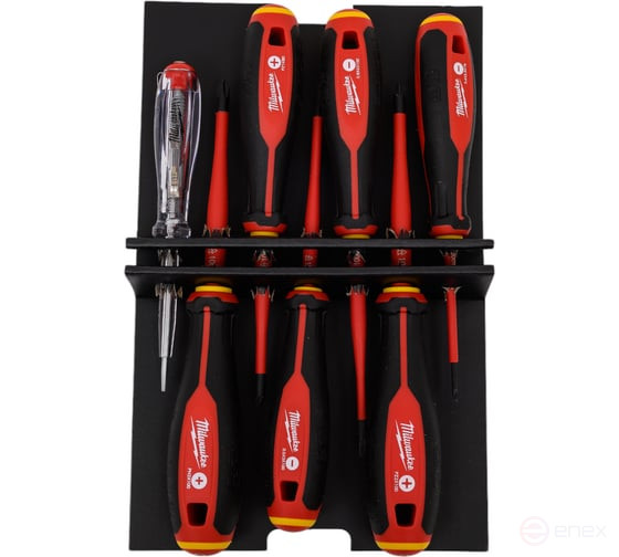 Dielectric Screwdrivers VDE triangular handle set 7ed. (SL 2.5/SL 3/SL 4/PZ1/PZ2/PH2/tester)