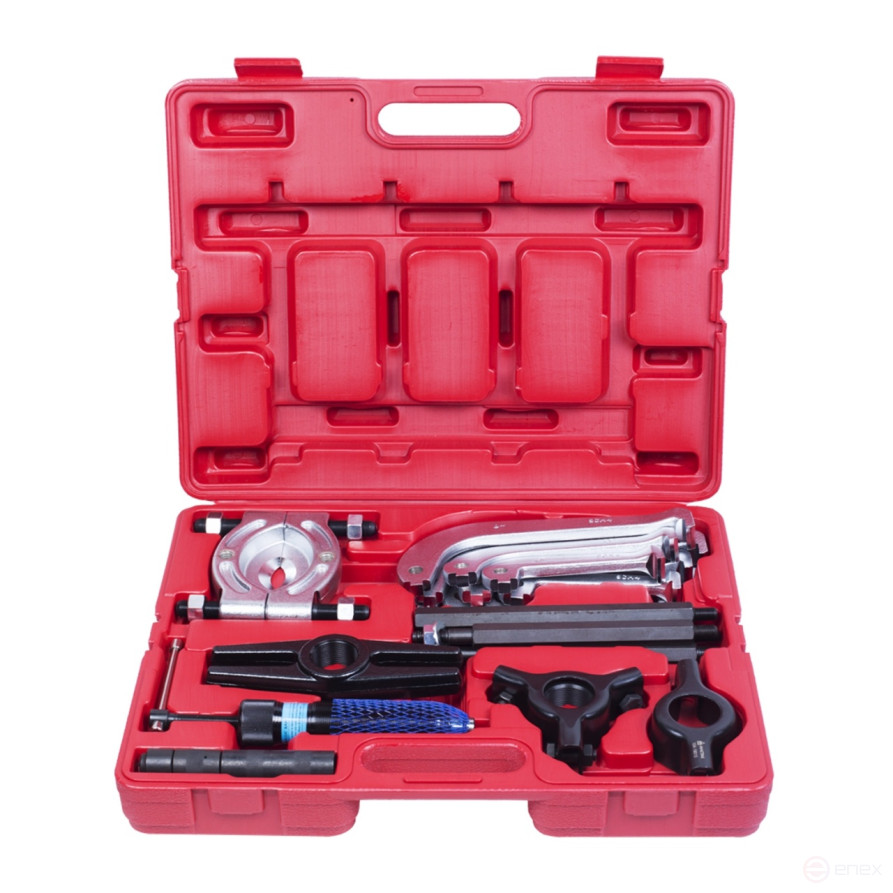 Съемник подшипников гидравлический, 10 т, 75-100 мм, 21 предмет МАСТАК 104-19010C