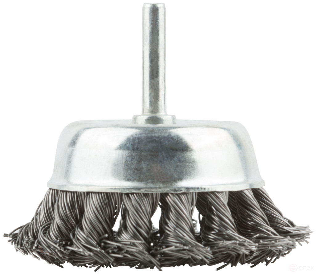 Bowl type, with pin, 75 mm twisted steel wire