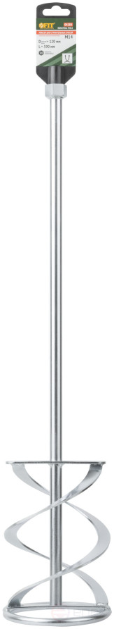 Миксер для тяжелых строительных смесей усиленный Профи, хвостовик М14, 120х590 мм, 04284