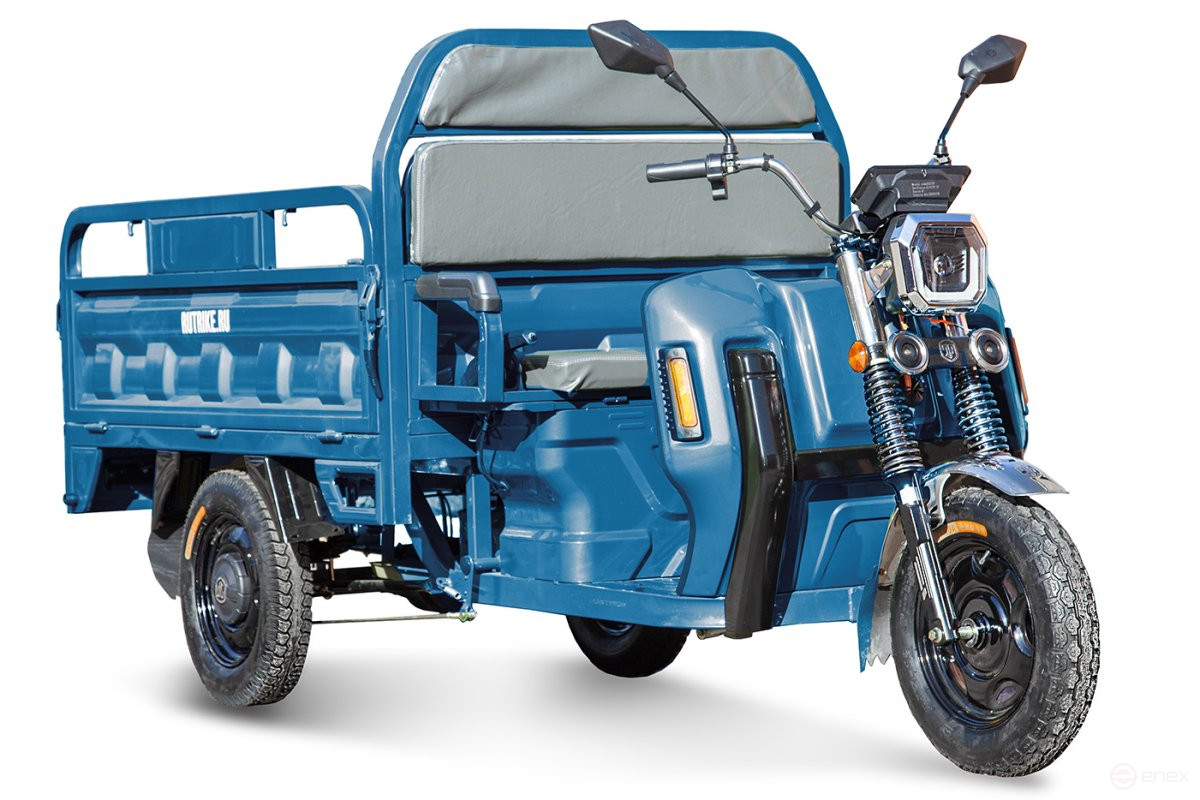 Грузовой электротрицикл Rutrike Маяк 1500 60V1000W, темно-синий матовый