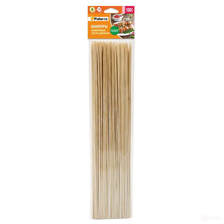 Bamboo skewers for barbecue, 100 pieces each. PATERRA 400mm / 50 pcs.
