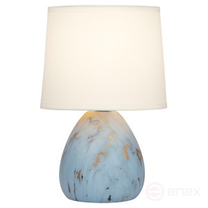 7048-501 Настольная лампа Rivoli Damaris 7048-501 1 * Е14 40 Вт керамика серая с золотом с абажуром