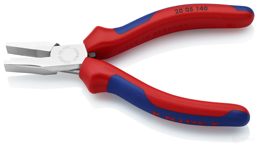 Плоскогубцы тупоносые, рифлённые губки 28 мм, L-140 мм, хром, двукомпонентные ручки