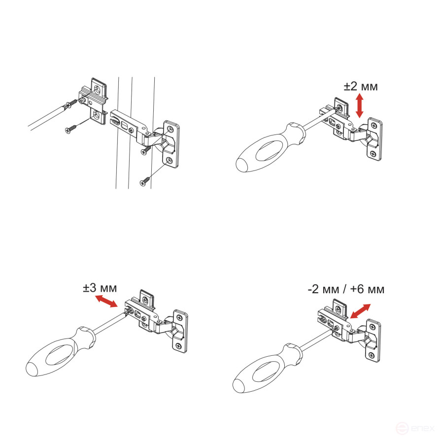 Петля полунакладная с пружиной 45мм h0 slide-on AKS LIGHT 52г