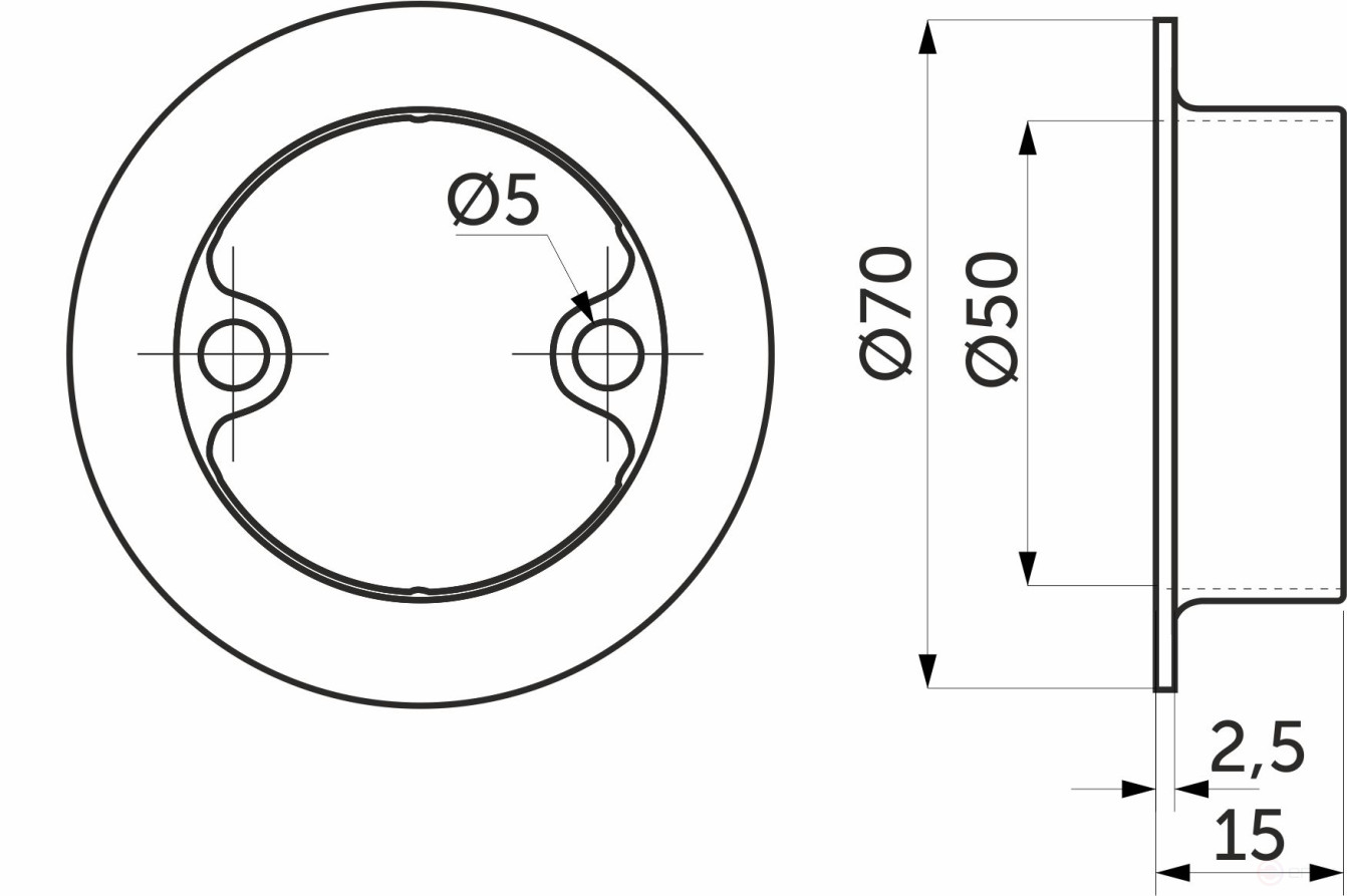 Крепление трубы d50 (Z-184/C) к столешнику, хром AKS