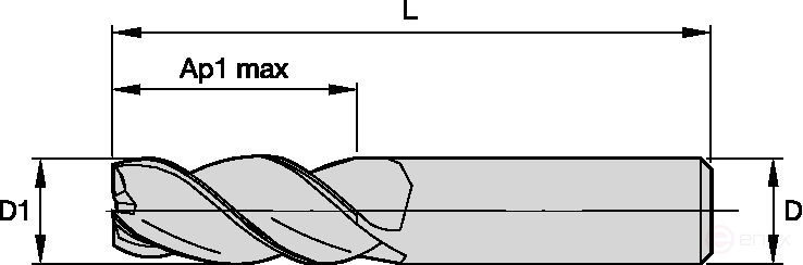 Milling cutter F3AA0600AWS45 K600