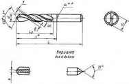 Сверло 2300-0801 ГОСТ 19543 с цилиндрическим хвостовиком для обработки лёгких сплавов