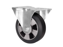 Колесная опора д.200 мм неповоротная с панелью промышленная черная резина