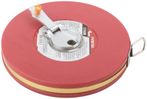 Tape measure, fiberglass tape, red plastic case 30 m