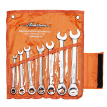 Набор ключей комбинированных трещоточных 7 предметов (8,10,12,13,14,17,19мм) сумка AT-7-12