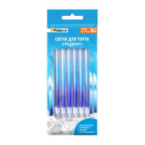 PATERRA Gradient cake candles, blue-blue, 6 pcs. per pack