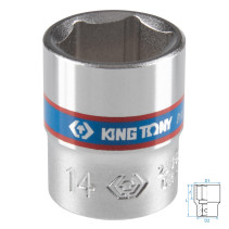 Головка торцевая стандартная шестигранная 1/4", 14 мм KING TONY 233514M