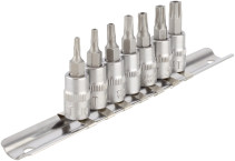 Набор головок вставка TORX T10-T40 (DR1/4"; 7пр; с отверстием; планка) АвтоDело 39861