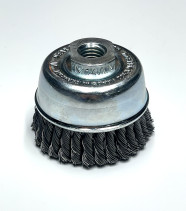 Щетка чашечная жгутовая, Д65 мм, ширина 6 мм, 30 жгутов, стальная прямая проволока STH 0,50 мм, посадка М10, высота ворса 20 мм