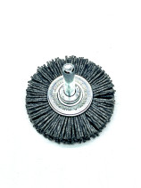 Щетка цилиндрическая гофрированная, Д50*10 мм, хвостовик 6 мм, нейлон абразив SIC K 180/0,90 мм