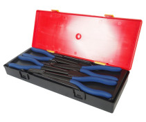 A 4-piece set of locksmith and assembly tools (elongated pliers) in a JTC case