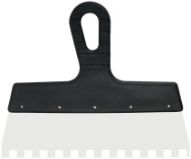 Stainless steel serrated facade spatula 250 mm / tooth 10 mm