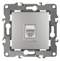 Розетка ЭРА Серия 12 12-3107-03 информационная RJ45 IP20 алюминий