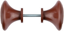 Door handle-button, plastic, brown
