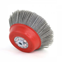 Щетка чашечная Д150*M14, ворс полимер-абразив P46 по дереву для УПМ УШМ (болгарка) (1-231)