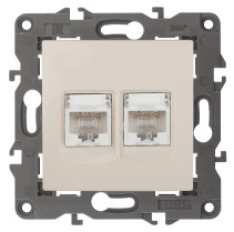 Розетка ЭРА Elegance 14-3108-02 информационная двойная 2хRJ45 IP20 слоновая кость