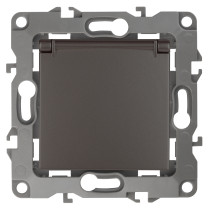 Розетка ЭРА Серия 12 12-2103-13 2P+E Schuko со шторками с крышкой 16A-250В IP20 бронза