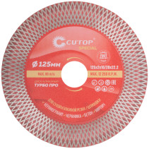 Professional diamond cutting/grinding disc for granite, tile and stone, Turbo Pro, Cutop Special, 125 x 2 x 10/20 x 22.2 mm