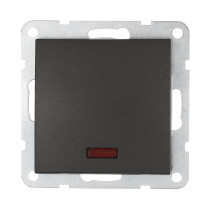 Выключатель 1-кл., c индикатором (схема 1L) 16 A, 250 B (черный бархат) LK60