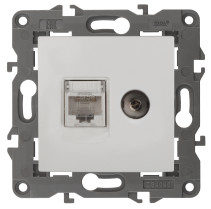 Розетка ЭРА Elegance 14-3110-01 RJ45+TV IP20 белый