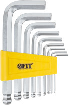 Ключи шестигранные, CrV сталь, 9 шт., 2-12 мм, с шаровым наконечником, в пластиковом держателе